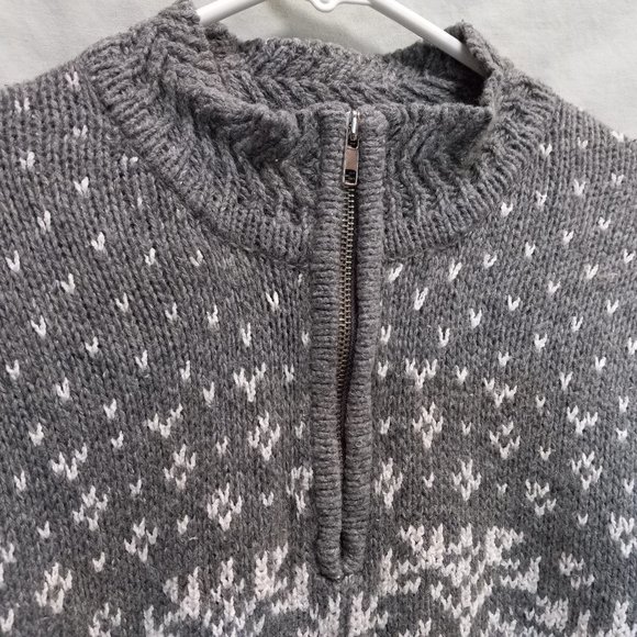 Vintage Partners Gray Zip neckline Winter Knit Tunic Sweater LG (T-342) - Picture 7 of 10